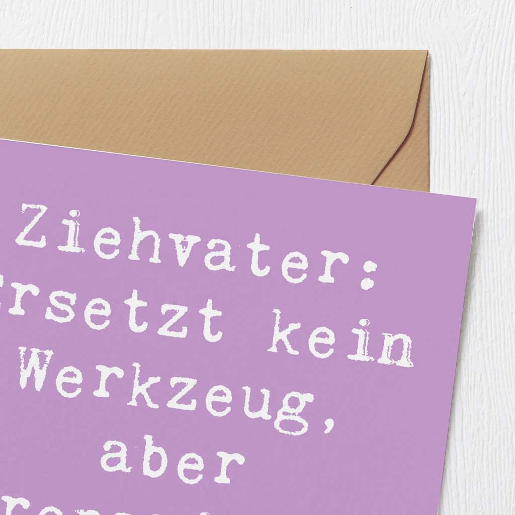Deluxe Card Saying Ziehvater: Ersetzt kein Werkzeug, aber repariert jedes Herz! Glückwunschkarte, Hochwertige Klappkarte, Karte, Hochzeitskarte, Hochwertige Grußkarte, Klappkarte, Grußkarte, Einladungskarte, Geburtstagskarte, Familie, Vatertag, Muttertag, Bruder, Schwester, Mama, Papa, Oma, Opa