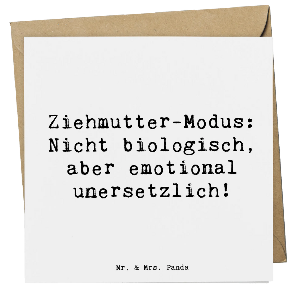 Deluxe Karte Spruch Ziehmutter Modus Klappkarte, Grußkarte, Hochwertige Grußkarte, Hochzeitskarte, Karte, Hochwertige Klappkarte, Glückwunschkarte, Einladungskarte, Geburtstagskarte, Familie, Vatertag, Muttertag, Bruder, Schwester, Mama, Papa, Oma, Opa