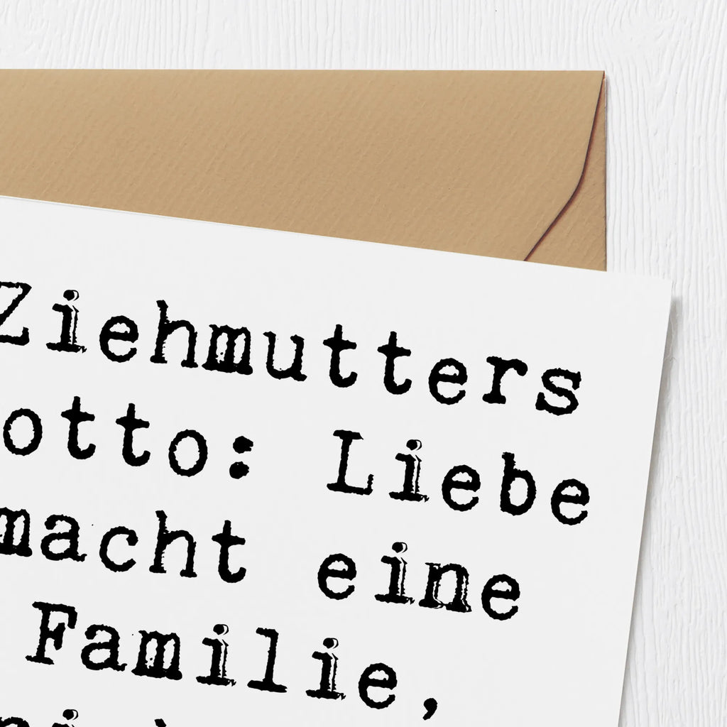 Deluxe Karte Spruch Ziehmutter Liebe Karte, Geburtstagskarte, Hochwertige Grußkarte, Glückwunschkarte, Einladungskarte, Hochwertige Klappkarte, Klappkarte, Hochzeitskarte, Grußkarte, Familie, Vatertag, Muttertag, Bruder, Schwester, Mama, Papa, Oma, Opa