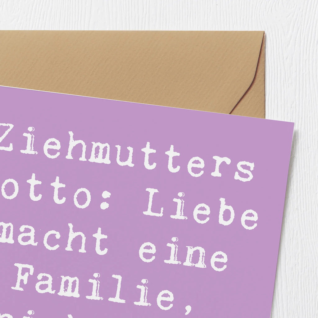 Deluxe Karte Spruch Ziehmutter Liebe Karte, Geburtstagskarte, Hochwertige Grußkarte, Glückwunschkarte, Einladungskarte, Hochwertige Klappkarte, Klappkarte, Hochzeitskarte, Grußkarte, Familie, Vatertag, Muttertag, Bruder, Schwester, Mama, Papa, Oma, Opa