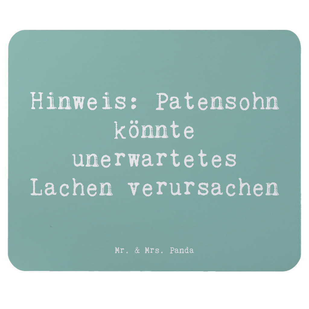 Mouse mat Saying Hinweis: Patensohn könnte unerwartetes Lachen verursachen Mousepad, Computer zubehör, Büroausstattung, PC Zubehör, Arbeitszimmer, Mauspad, Einzigartiges Mauspad, Designer Mauspad, Mausunterlage, Mauspad Büro, Familie, Vatertag, Muttertag, Bruder, Schwester, Mama, Papa, Oma, Opa