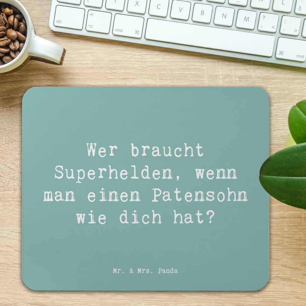 Mouse mat Saying Wer braucht Superhelden, wenn man einen Patensohn wie dich hat? Mousepad, Computer zubehör, Büroausstattung, PC Zubehör, Arbeitszimmer, Mauspad, Einzigartiges Mauspad, Designer Mauspad, Mausunterlage, Mauspad Büro, Familie, Vatertag, Muttertag, Bruder, Schwester, Mama, Papa, Oma, Opa