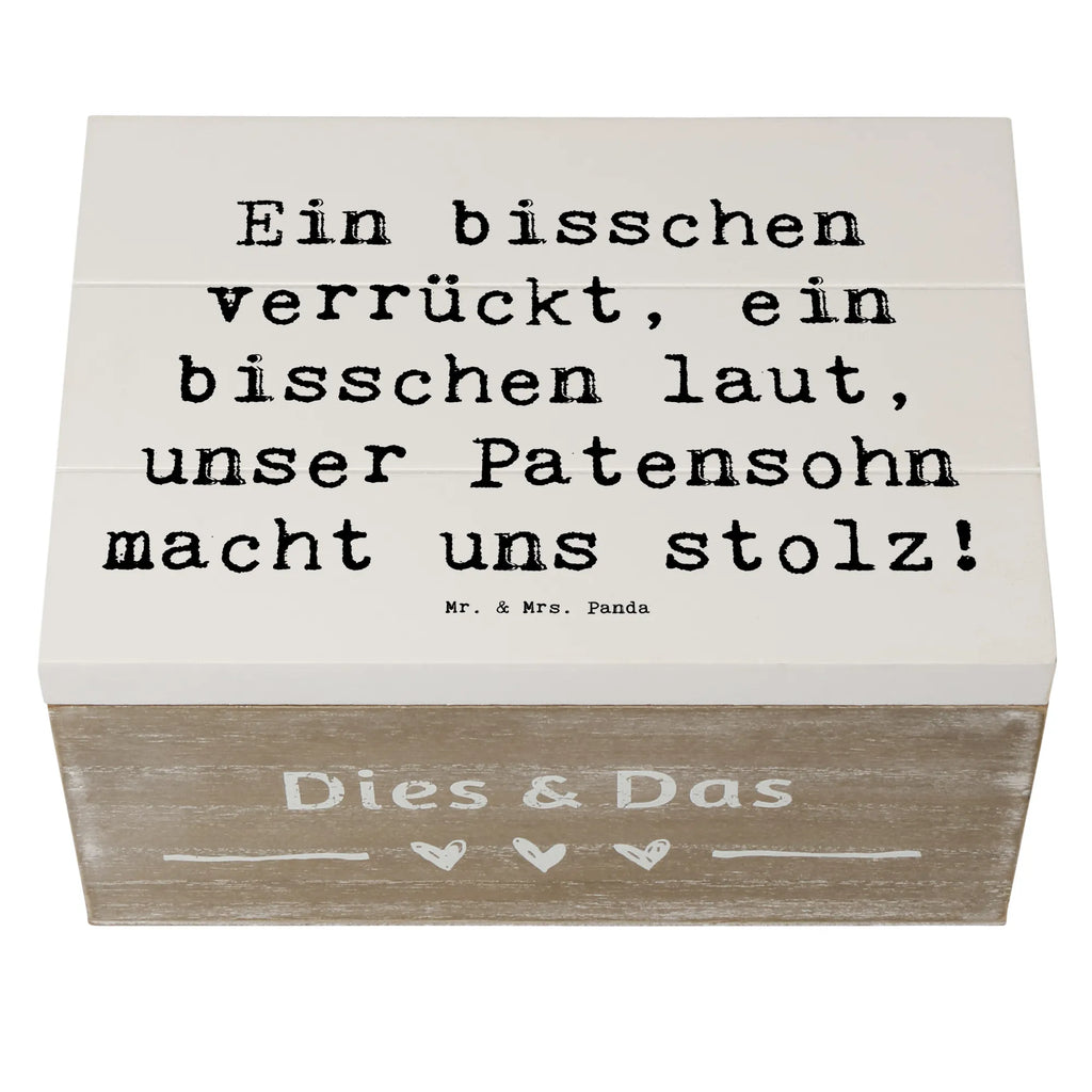 Wooden chest Saying Ein bisschen verrückt, ein bisschen laut, unser Patensohn macht uns stolz! Erinnerungskiste, Aufbewahrungsbox, Geschenkdose, Dekokiste, Schatulle, Truhe, Kiste, XXL, Holzkiste, Geschenkbox, Schatzkiste, Erinnerungsbox, Familie, Vatertag, Muttertag, Bruder, Schwester, Mama, Papa, Oma, Opa