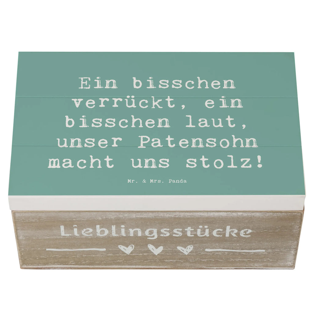 Wooden chest Saying Ein bisschen verrückt, ein bisschen laut, unser Patensohn macht uns stolz! Erinnerungskiste, Aufbewahrungsbox, Geschenkdose, Dekokiste, Schatulle, Truhe, Kiste, XXL, Holzkiste, Geschenkbox, Schatzkiste, Erinnerungsbox, Familie, Vatertag, Muttertag, Bruder, Schwester, Mama, Papa, Oma, Opa