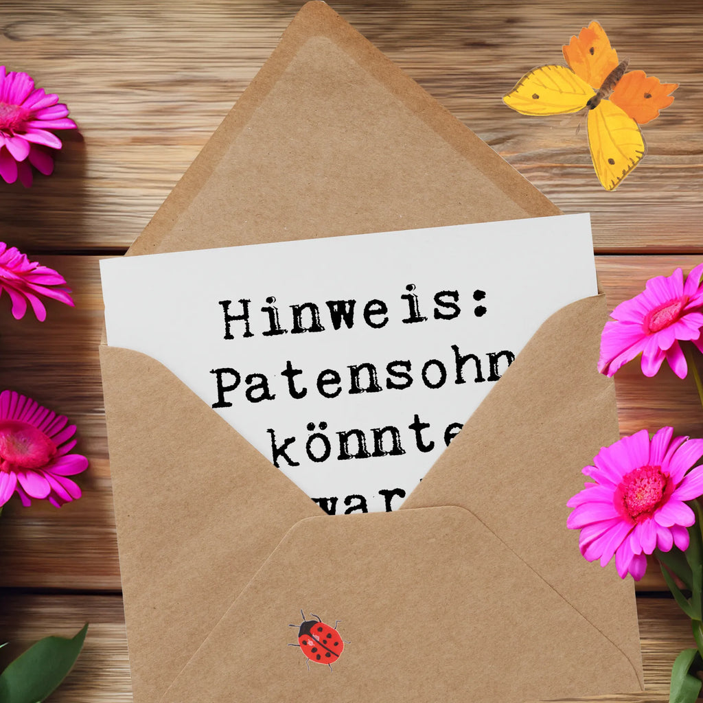 Deluxe Karte Spruch Unerwartetes Lachen Patensohn Karte, Einladungskarte, Hochwertige Grußkarte, Klappkarte, Glückwunschkarte, Hochwertige Klappkarte, Hochzeitskarte, Grußkarte, Geburtstagskarte, Familie, Vatertag, Muttertag, Bruder, Schwester, Mama, Papa, Oma, Opa