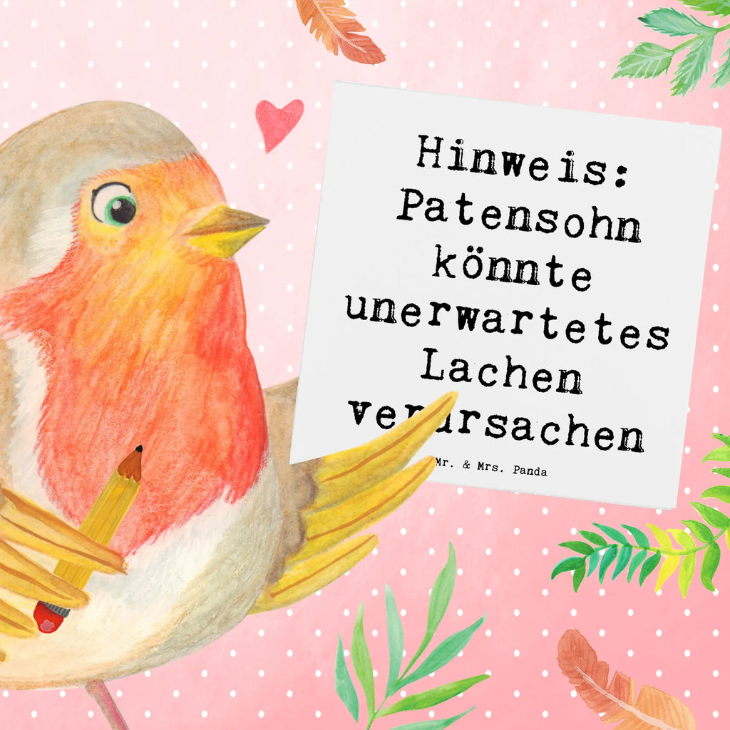 Deluxe Karte Spruch Unerwartetes Lachen Patensohn Karte, Einladungskarte, Hochwertige Grußkarte, Klappkarte, Glückwunschkarte, Hochwertige Klappkarte, Hochzeitskarte, Grußkarte, Geburtstagskarte, Familie, Vatertag, Muttertag, Bruder, Schwester, Mama, Papa, Oma, Opa