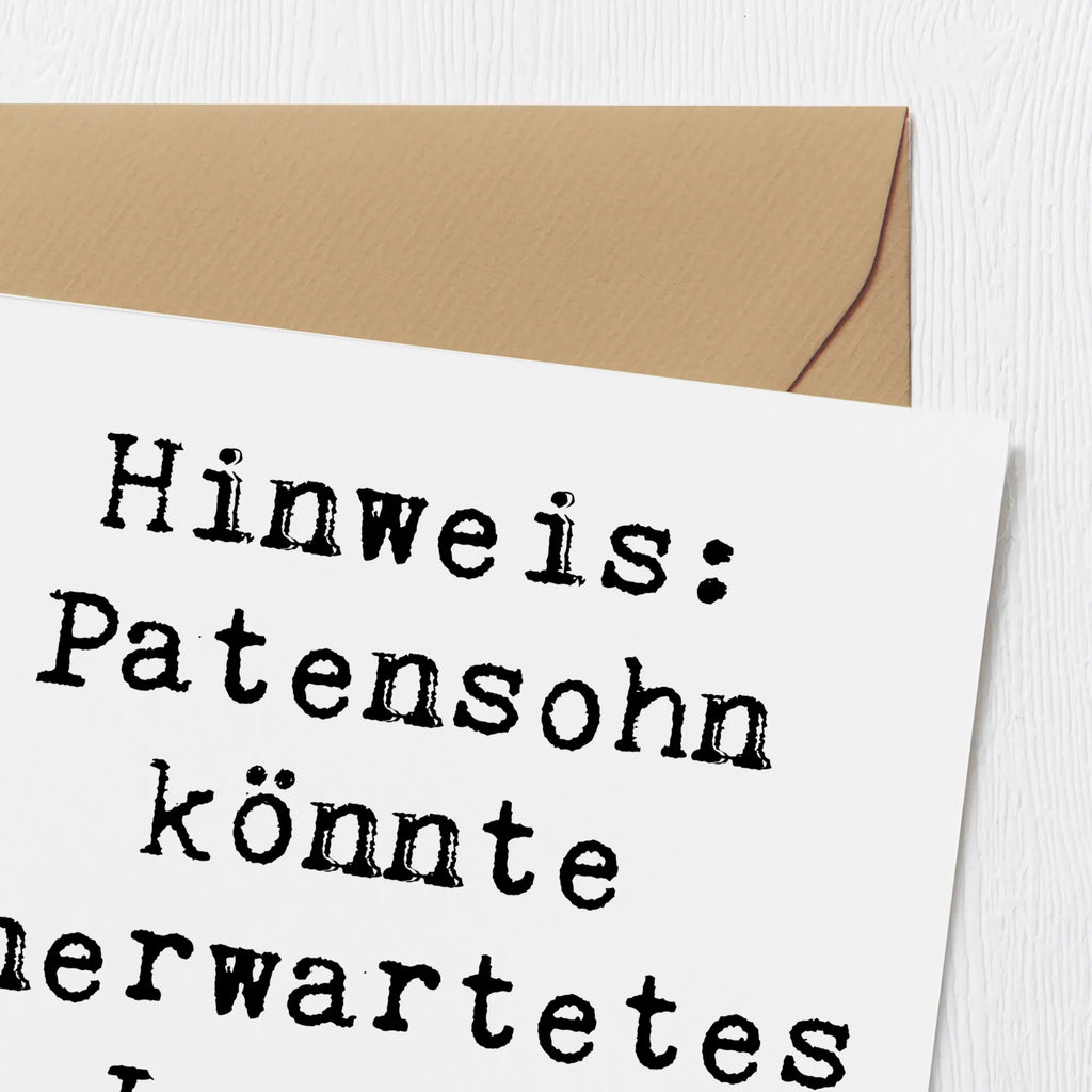 Deluxe Karte Spruch Unerwartetes Lachen Patensohn Karte, Einladungskarte, Hochwertige Grußkarte, Klappkarte, Glückwunschkarte, Hochwertige Klappkarte, Hochzeitskarte, Grußkarte, Geburtstagskarte, Familie, Vatertag, Muttertag, Bruder, Schwester, Mama, Papa, Oma, Opa