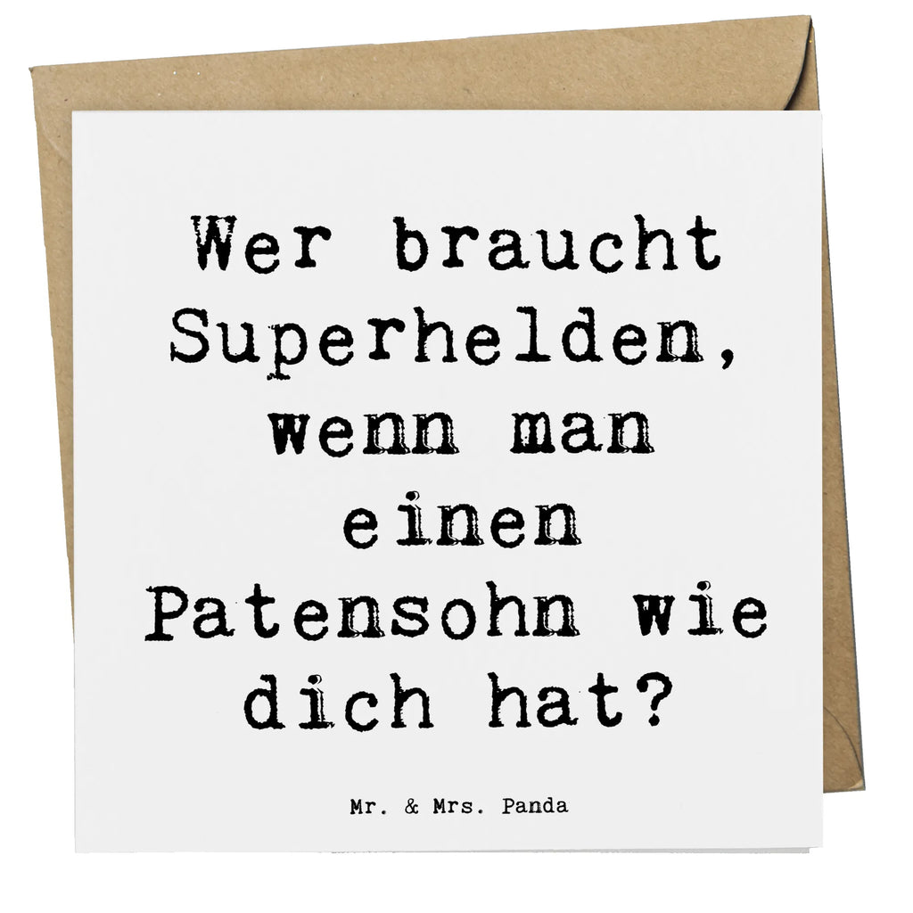Deluxe Card Saying Wer braucht Superhelden, wenn man einen Patensohn wie dich hat? Hochwertige Grußkarte, Hochzeitskarte, Glückwunschkarte, Geburtstagskarte, Klappkarte, Karte, Einladungskarte, Hochwertige Klappkarte, Grußkarte, Familie, Vatertag, Muttertag, Bruder, Schwester, Mama, Papa, Oma, Opa
