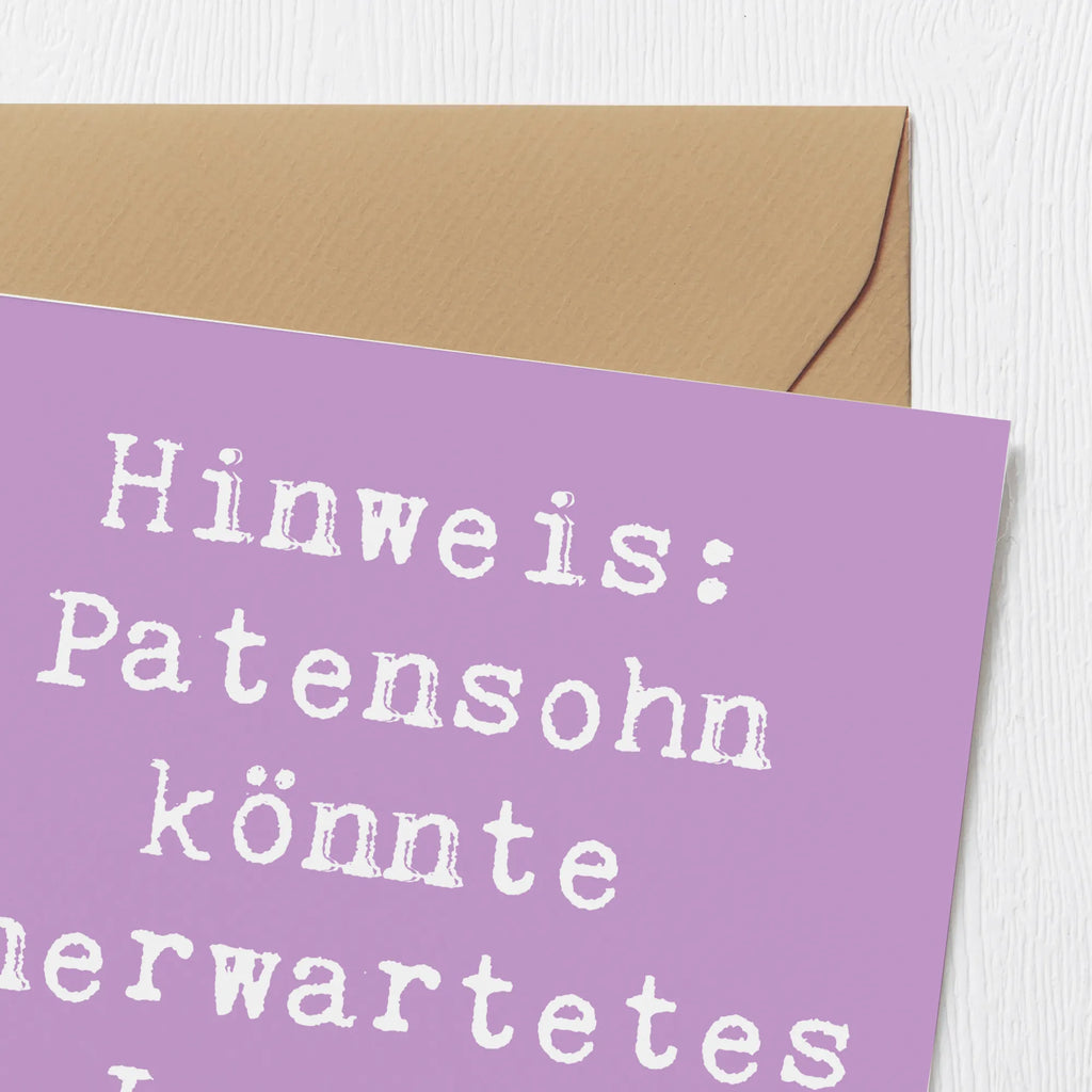 Deluxe Karte Spruch Unerwartetes Lachen Patensohn Karte, Einladungskarte, Hochwertige Grußkarte, Klappkarte, Glückwunschkarte, Hochwertige Klappkarte, Hochzeitskarte, Grußkarte, Geburtstagskarte, Familie, Vatertag, Muttertag, Bruder, Schwester, Mama, Papa, Oma, Opa