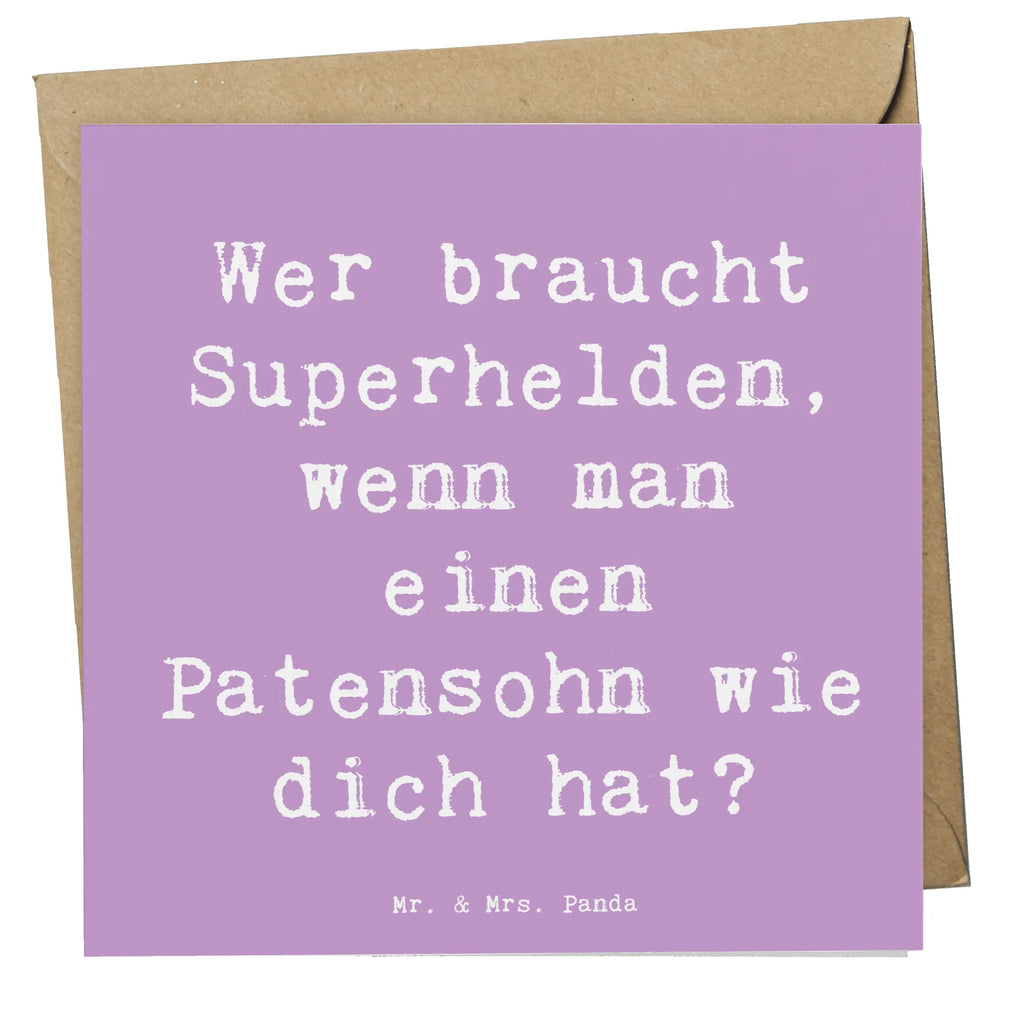 Deluxe Card Saying Wer braucht Superhelden, wenn man einen Patensohn wie dich hat? Hochwertige Grußkarte, Hochzeitskarte, Glückwunschkarte, Geburtstagskarte, Klappkarte, Karte, Einladungskarte, Hochwertige Klappkarte, Grußkarte, Familie, Vatertag, Muttertag, Bruder, Schwester, Mama, Papa, Oma, Opa