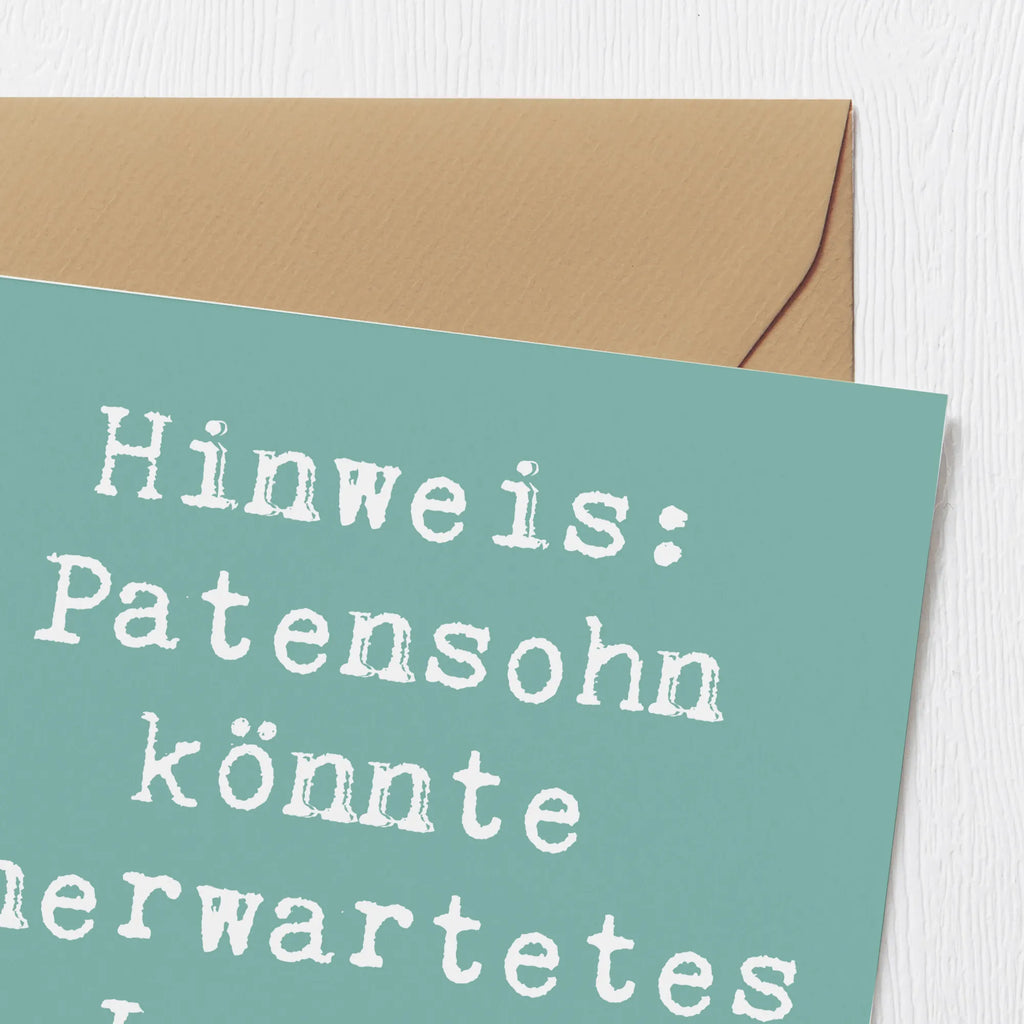 Deluxe Karte Spruch Unerwartetes Lachen Patensohn Karte, Einladungskarte, Hochwertige Grußkarte, Klappkarte, Glückwunschkarte, Hochwertige Klappkarte, Hochzeitskarte, Grußkarte, Geburtstagskarte, Familie, Vatertag, Muttertag, Bruder, Schwester, Mama, Papa, Oma, Opa