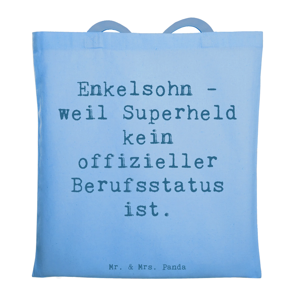 Tote bag Saying Enkelsohn - weil Superheld kein offizieller Berufsstatus ist. Beuteltasche, Beutel, Einkaufstasche, Jutebeutel, Stoffbeutel, Tasche, Shopper, Umhängetasche, Strandtasche, Schultertasche, Stofftasche, Tragetasche, Badetasche, Jutetasche, Einkaufstüte, Laptoptasche, Familie, Vatertag, Muttertag, Bruder, Schwester, Mama, Papa, Oma, Opa