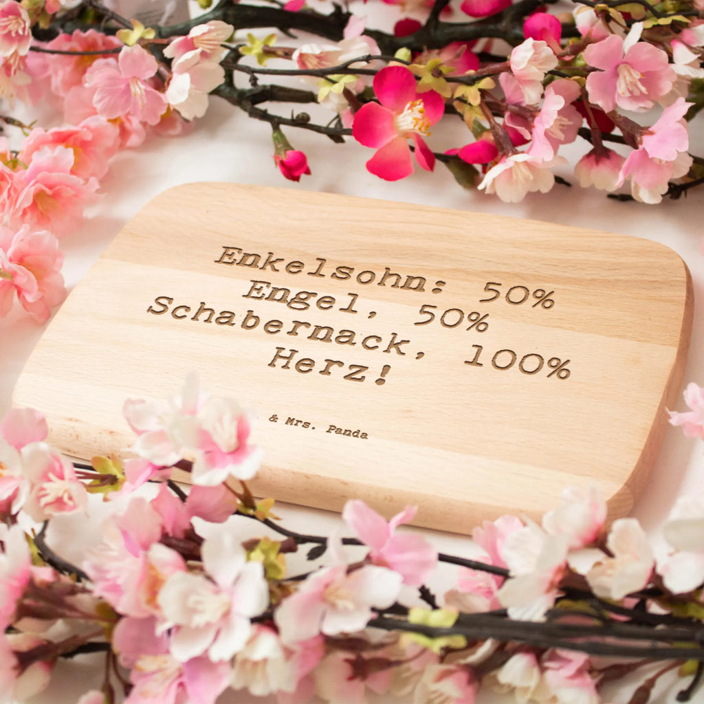 Śniadaniowa deska Przysłowie Enkelsohn: 50% Engel, 50% Schabernack, 100% Herz! Rodzina, Dzień Ojca, Dzień Matki, brat, siostra, mama, tata, babcia, dziadek