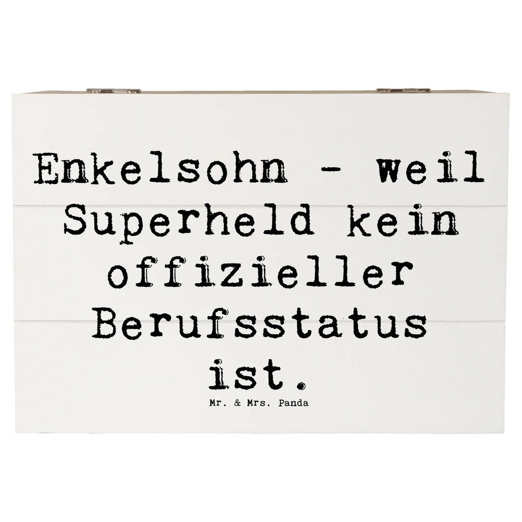 Wooden chest Saying Enkelsohn - weil Superheld kein offizieller Berufsstatus ist. Erinnerungsbox, Dekokiste, Schatzkiste, Schatulle, Geschenkbox, Geschenkdose, Kiste, Truhe, Aufbewahrungsbox, Erinnerungskiste, Holzkiste, XXL, Familie, Vatertag, Muttertag, Bruder, Schwester, Mama, Papa, Oma, Opa