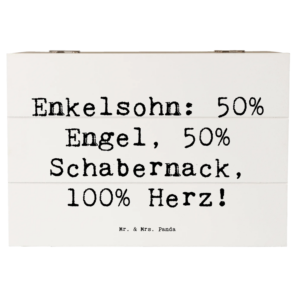 Wooden chest Saying Enkelsohn: 50% Engel, 50% Schabernack, 100% Herz! Aufbewahrungsbox, Geschenkbox, Kiste, Erinnerungskiste, XXL, Schatzkiste, Dekokiste, Erinnerungsbox, Holzkiste, Schatulle, Truhe, Geschenkdose, Familie, Vatertag, Muttertag, Bruder, Schwester, Mama, Papa, Oma, Opa