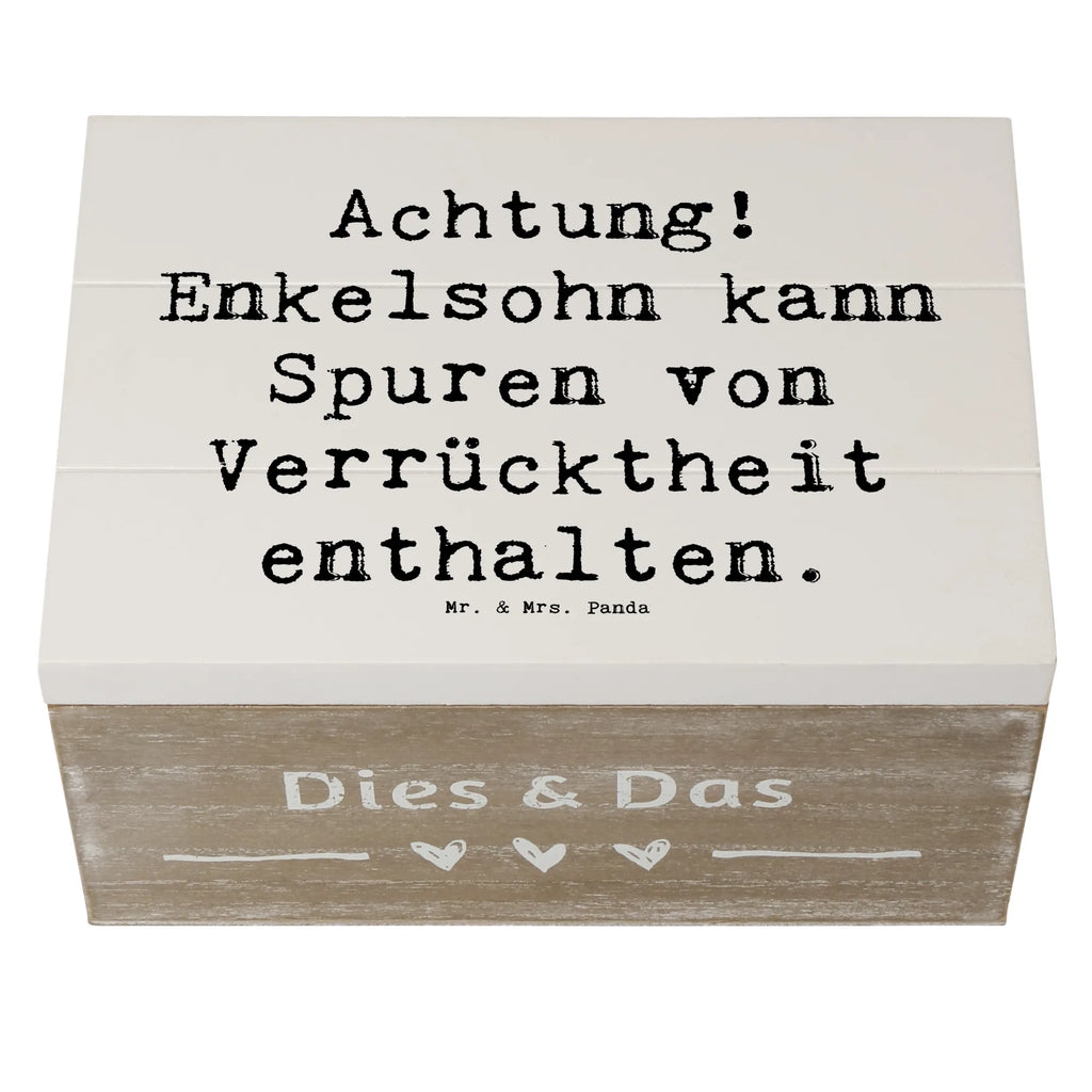 Holzkiste Spruch Enkelsohn Verrücktheit Schatulle, Truhe, Geschenkbox, Aufbewahrungsbox, Holzkiste, XXL, Geschenkdose, Dekokiste, Schatzkiste, Kiste, Erinnerungskiste, Erinnerungsbox, Familie, Vatertag, Muttertag, Bruder, Schwester, Mama, Papa, Oma, Opa