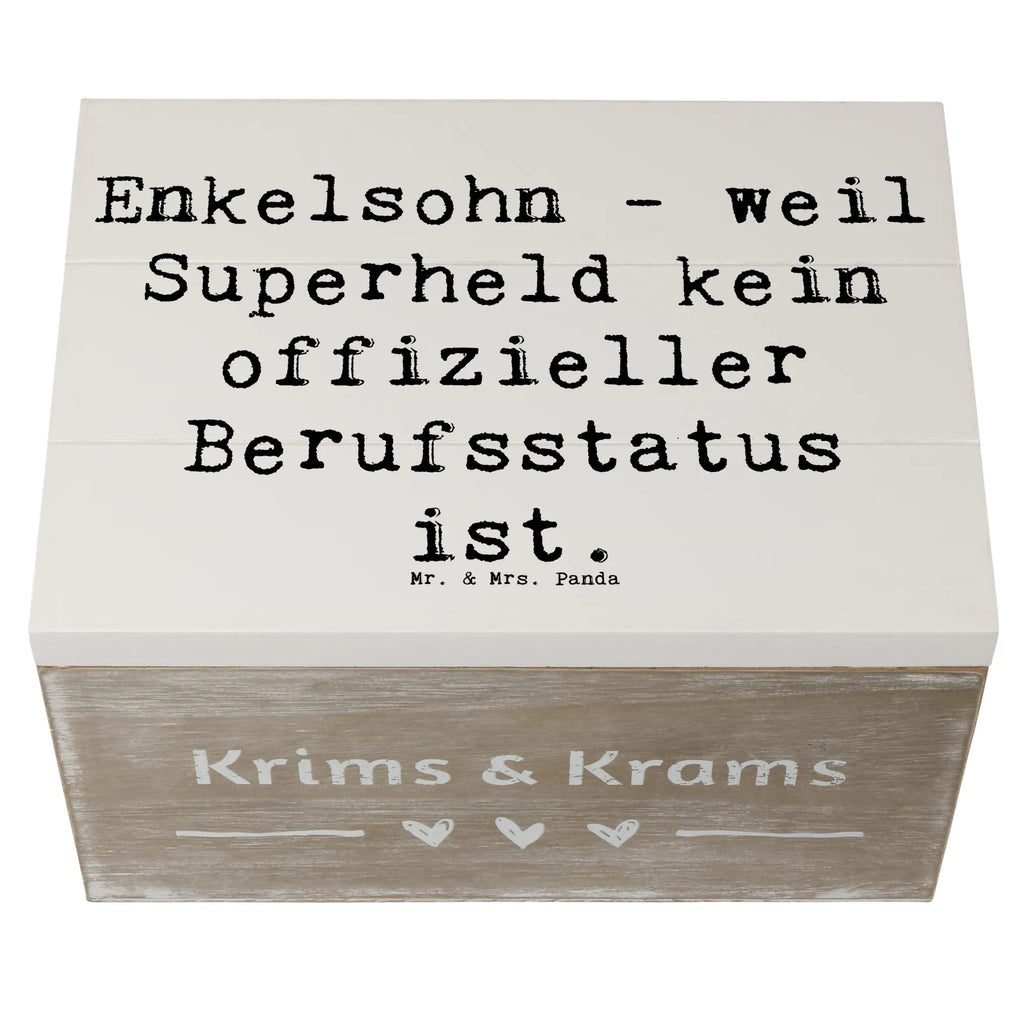Wooden chest Saying Enkelsohn - weil Superheld kein offizieller Berufsstatus ist. Erinnerungsbox, Dekokiste, Schatzkiste, Schatulle, Geschenkbox, Geschenkdose, Kiste, Truhe, Aufbewahrungsbox, Erinnerungskiste, Holzkiste, XXL, Familie, Vatertag, Muttertag, Bruder, Schwester, Mama, Papa, Oma, Opa