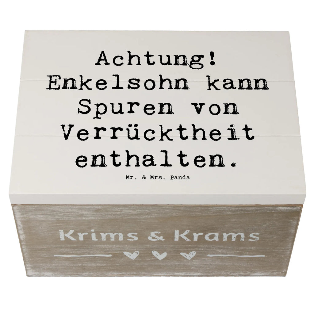 Holzkiste Spruch Enkelsohn Verrücktheit Schatulle, Truhe, Geschenkbox, Aufbewahrungsbox, Holzkiste, XXL, Geschenkdose, Dekokiste, Schatzkiste, Kiste, Erinnerungskiste, Erinnerungsbox, Familie, Vatertag, Muttertag, Bruder, Schwester, Mama, Papa, Oma, Opa