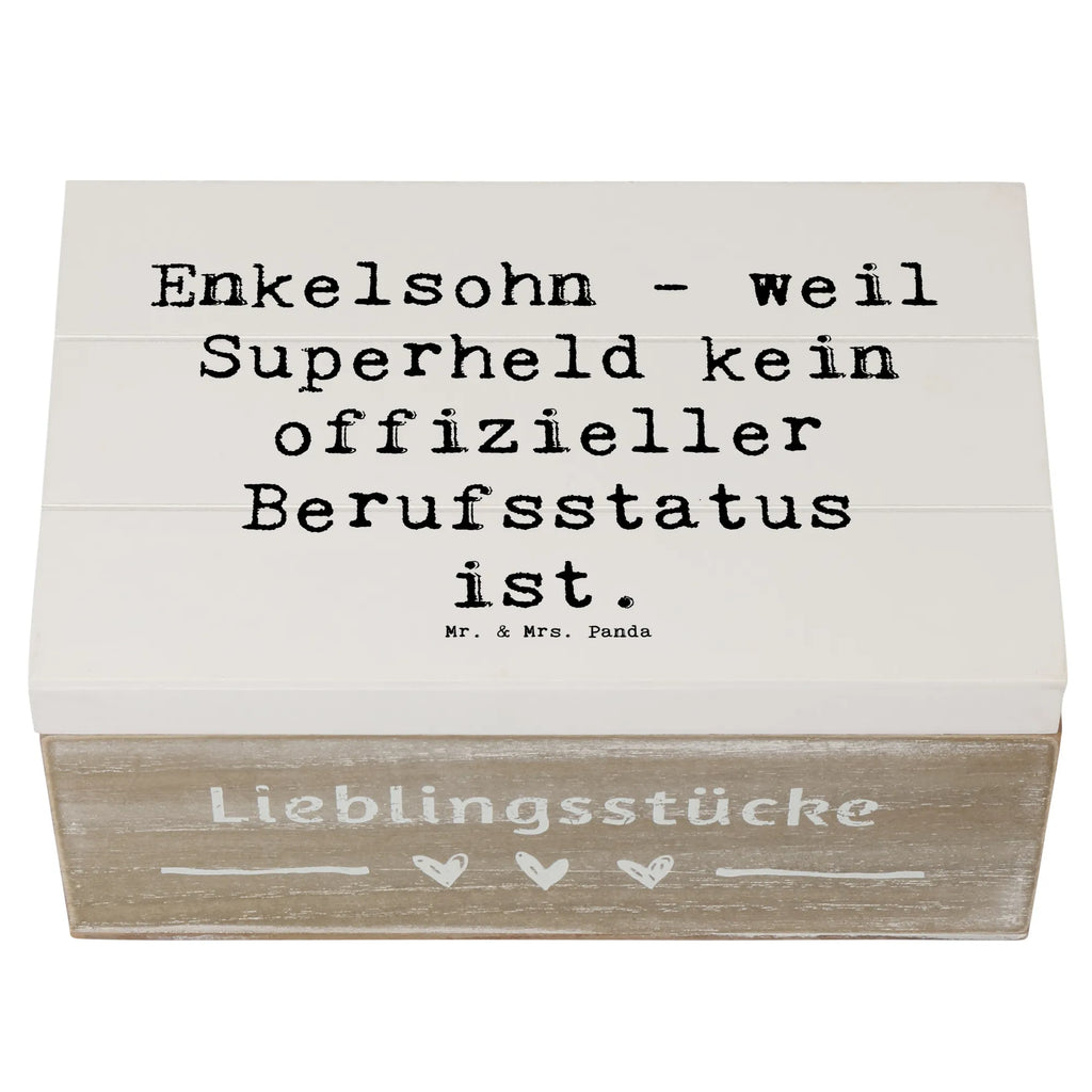 Wooden chest Saying Enkelsohn - weil Superheld kein offizieller Berufsstatus ist. Erinnerungsbox, Dekokiste, Schatzkiste, Schatulle, Geschenkbox, Geschenkdose, Kiste, Truhe, Aufbewahrungsbox, Erinnerungskiste, Holzkiste, XXL, Familie, Vatertag, Muttertag, Bruder, Schwester, Mama, Papa, Oma, Opa