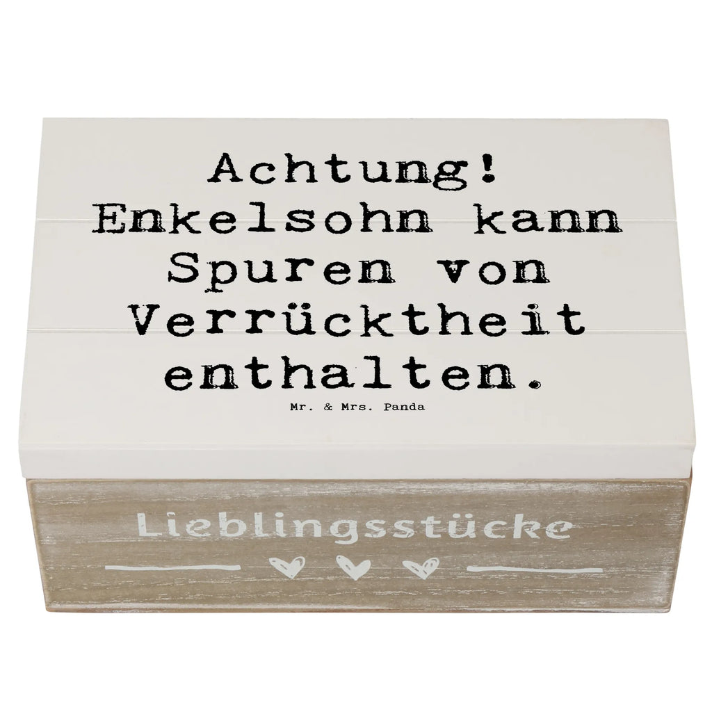 Holzkiste Spruch Enkelsohn Verrücktheit Schatulle, Truhe, Geschenkbox, Aufbewahrungsbox, Holzkiste, XXL, Geschenkdose, Dekokiste, Schatzkiste, Kiste, Erinnerungskiste, Erinnerungsbox, Familie, Vatertag, Muttertag, Bruder, Schwester, Mama, Papa, Oma, Opa
