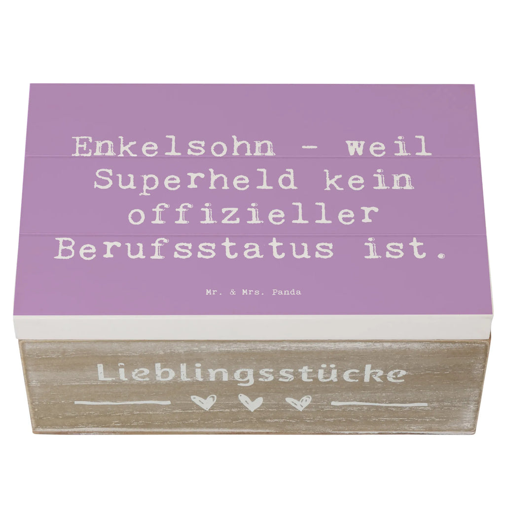 Wooden chest Saying Enkelsohn - weil Superheld kein offizieller Berufsstatus ist. Erinnerungsbox, Dekokiste, Schatzkiste, Schatulle, Geschenkbox, Geschenkdose, Kiste, Truhe, Aufbewahrungsbox, Erinnerungskiste, Holzkiste, XXL, Familie, Vatertag, Muttertag, Bruder, Schwester, Mama, Papa, Oma, Opa