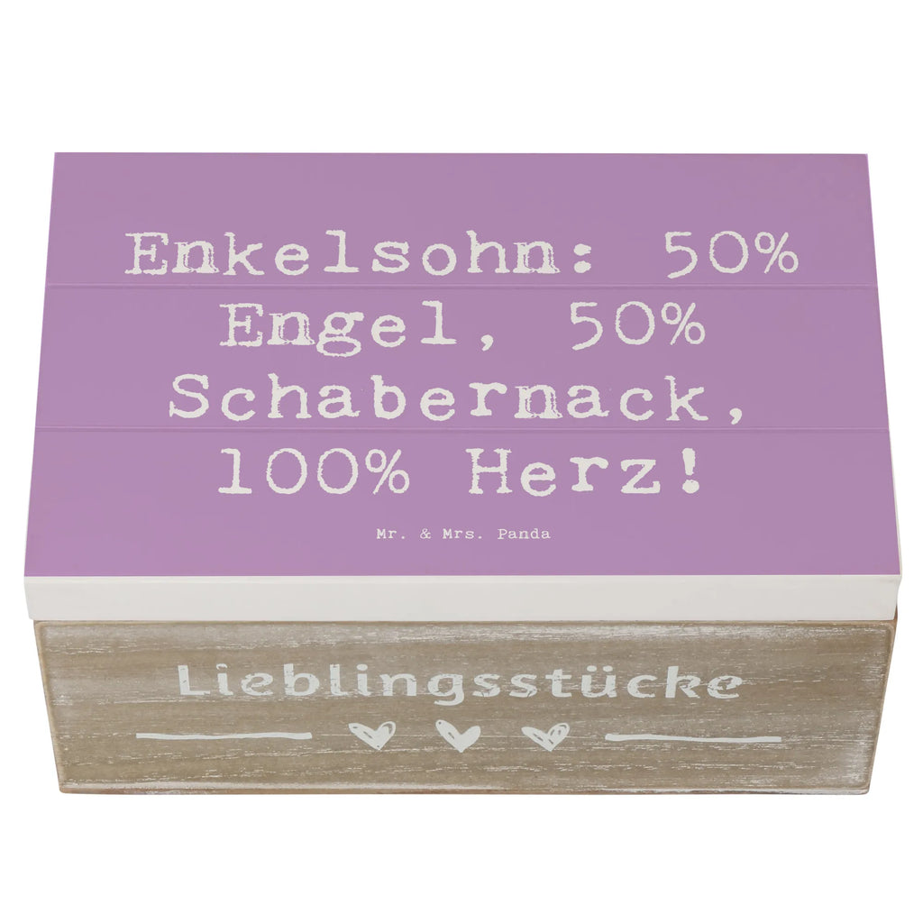 Wooden chest Saying Enkelsohn: 50% Engel, 50% Schabernack, 100% Herz! Aufbewahrungsbox, Geschenkbox, Kiste, Erinnerungskiste, XXL, Schatzkiste, Dekokiste, Erinnerungsbox, Holzkiste, Schatulle, Truhe, Geschenkdose, Familie, Vatertag, Muttertag, Bruder, Schwester, Mama, Papa, Oma, Opa