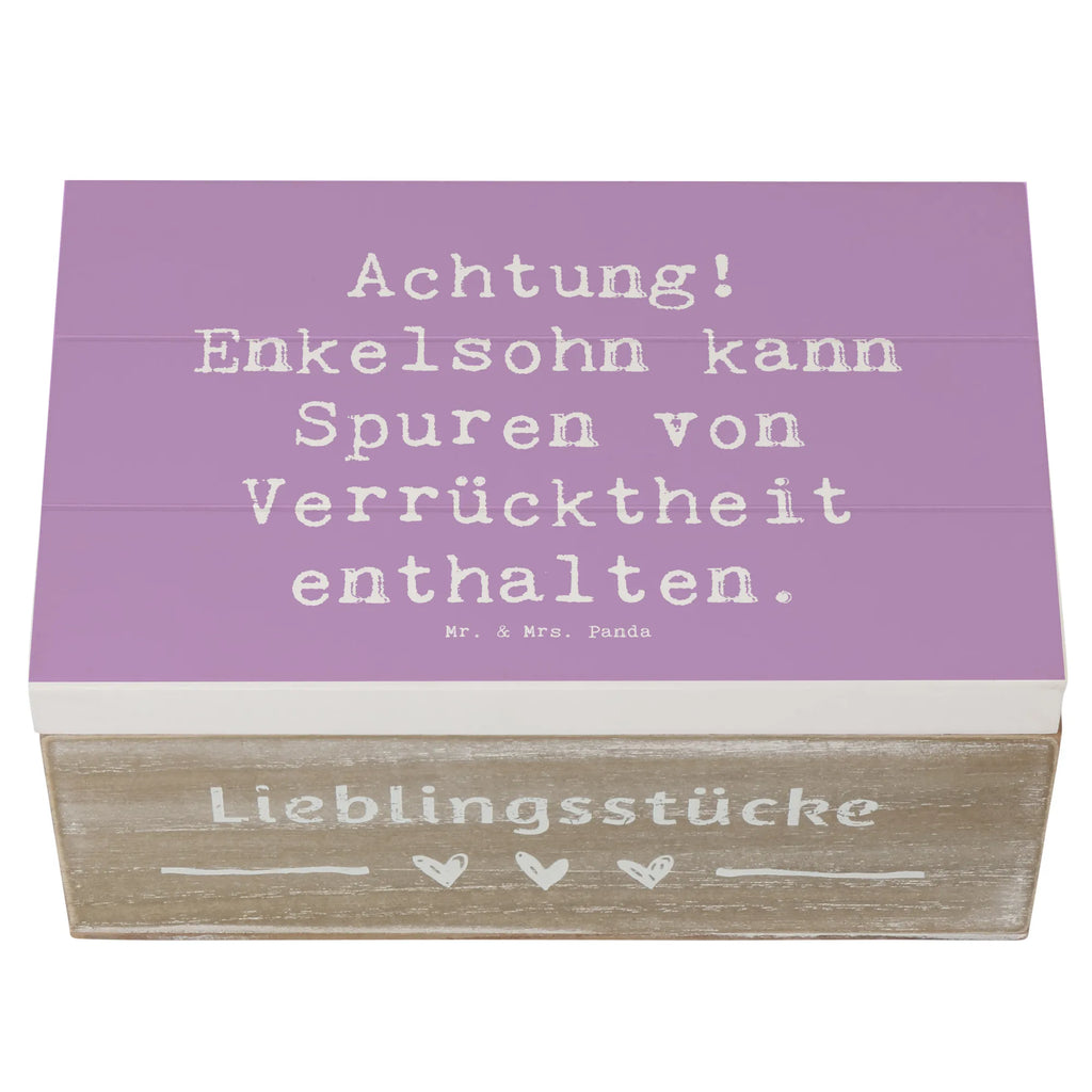 Holzkiste Spruch Enkelsohn Verrücktheit Schatulle, Truhe, Geschenkbox, Aufbewahrungsbox, Holzkiste, XXL, Geschenkdose, Dekokiste, Schatzkiste, Kiste, Erinnerungskiste, Erinnerungsbox, Familie, Vatertag, Muttertag, Bruder, Schwester, Mama, Papa, Oma, Opa
