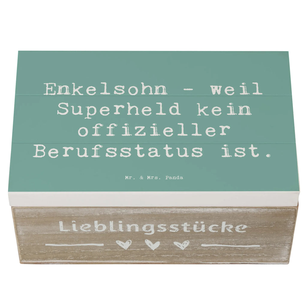 Wooden chest Saying Enkelsohn - weil Superheld kein offizieller Berufsstatus ist. Erinnerungsbox, Dekokiste, Schatzkiste, Schatulle, Geschenkbox, Geschenkdose, Kiste, Truhe, Aufbewahrungsbox, Erinnerungskiste, Holzkiste, XXL, Familie, Vatertag, Muttertag, Bruder, Schwester, Mama, Papa, Oma, Opa