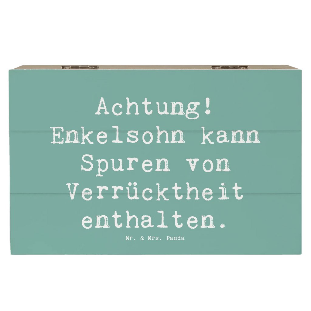 Holzkiste Spruch Enkelsohn Verrücktheit Schatulle, Truhe, Geschenkbox, Aufbewahrungsbox, Holzkiste, XXL, Geschenkdose, Dekokiste, Schatzkiste, Kiste, Erinnerungskiste, Erinnerungsbox, Familie, Vatertag, Muttertag, Bruder, Schwester, Mama, Papa, Oma, Opa