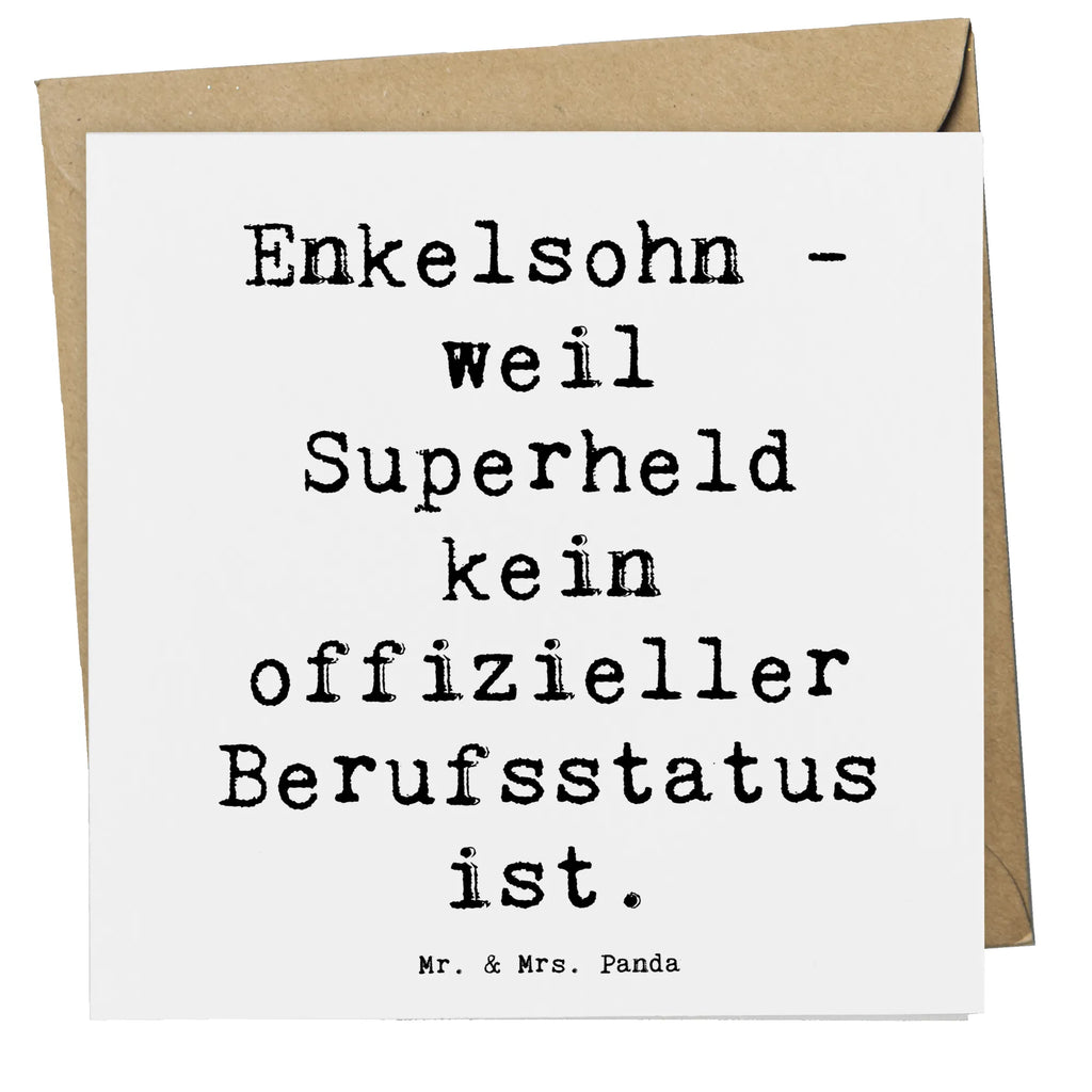 Deluxe Card Saying Enkelsohn - weil Superheld kein offizieller Berufsstatus ist. Karte, Hochwertige Klappkarte, Grußkarte, Geburtstagskarte, Hochzeitskarte, Hochwertige Grußkarte, Einladungskarte, Klappkarte, Glückwunschkarte, Familie, Vatertag, Muttertag, Bruder, Schwester, Mama, Papa, Oma, Opa