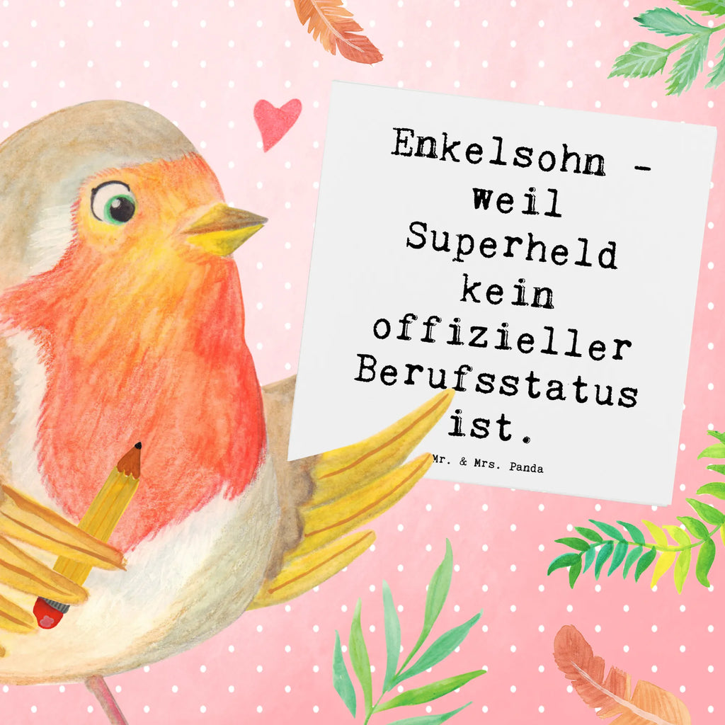 Deluxe Card Saying Enkelsohn - weil Superheld kein offizieller Berufsstatus ist. Karte, Hochwertige Klappkarte, Grußkarte, Geburtstagskarte, Hochzeitskarte, Hochwertige Grußkarte, Einladungskarte, Klappkarte, Glückwunschkarte, Familie, Vatertag, Muttertag, Bruder, Schwester, Mama, Papa, Oma, Opa