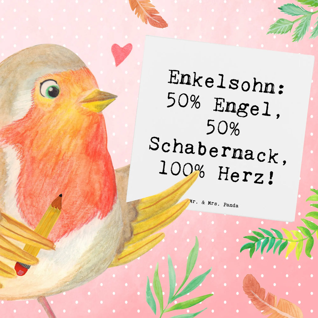 Deluxe Card Saying Enkelsohn: 50% Engel, 50% Schabernack, 100% Herz! Hochzeitskarte, Hochwertige Grußkarte, Karte, Geburtstagskarte, Grußkarte, Klappkarte, Einladungskarte, Glückwunschkarte, Hochwertige Klappkarte, Familie, Vatertag, Muttertag, Bruder, Schwester, Mama, Papa, Oma, Opa