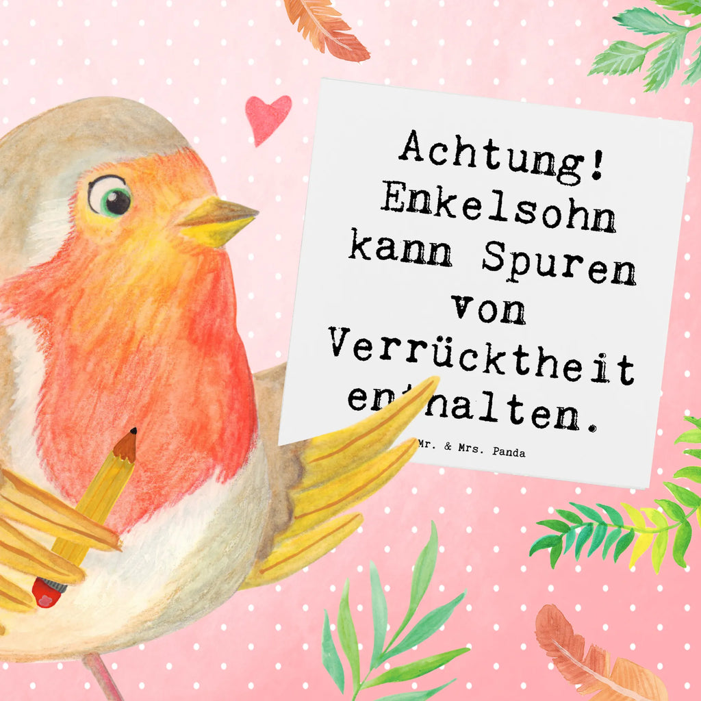 Deluxe Karte Spruch Enkelsohn Verrücktheit Karte, Klappkarte, Einladungskarte, Hochwertige Grußkarte, Grußkarte, Hochwertige Klappkarte, Hochzeitskarte, Geburtstagskarte, Glückwunschkarte, Familie, Vatertag, Muttertag, Bruder, Schwester, Mama, Papa, Oma, Opa