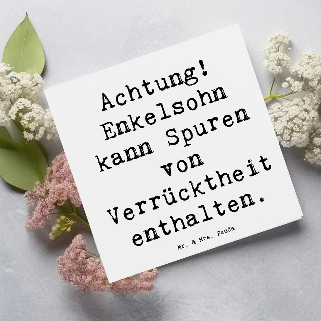 Deluxe Karte Spruch Enkelsohn Verrücktheit Karte, Klappkarte, Einladungskarte, Hochwertige Grußkarte, Grußkarte, Hochwertige Klappkarte, Hochzeitskarte, Geburtstagskarte, Glückwunschkarte, Familie, Vatertag, Muttertag, Bruder, Schwester, Mama, Papa, Oma, Opa
