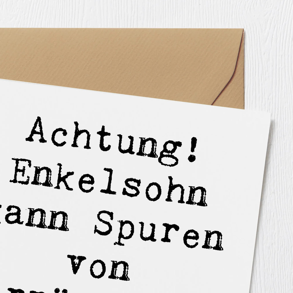 Deluxe Karte Spruch Enkelsohn Verrücktheit Karte, Klappkarte, Einladungskarte, Hochwertige Grußkarte, Grußkarte, Hochwertige Klappkarte, Hochzeitskarte, Geburtstagskarte, Glückwunschkarte, Familie, Vatertag, Muttertag, Bruder, Schwester, Mama, Papa, Oma, Opa