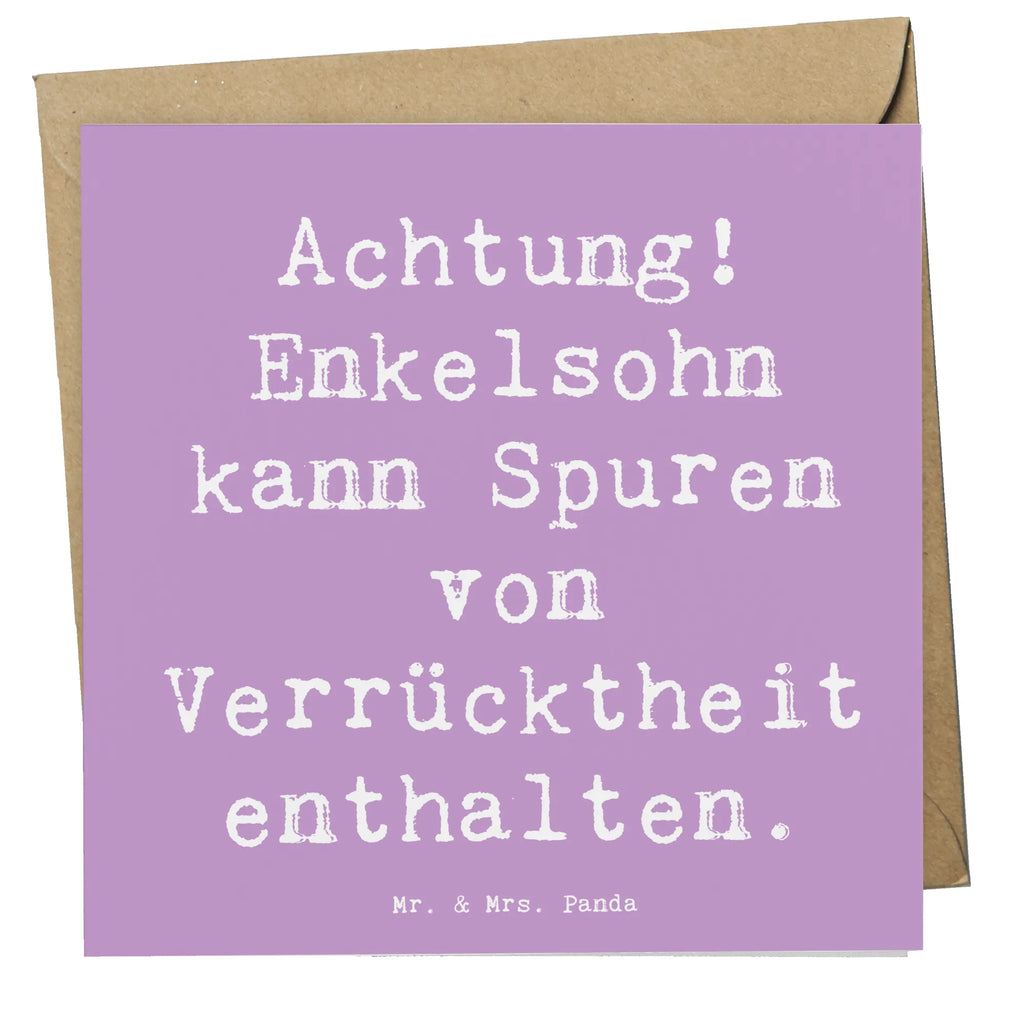 Deluxe Karte Spruch Enkelsohn Verrücktheit Karte, Klappkarte, Einladungskarte, Hochwertige Grußkarte, Grußkarte, Hochwertige Klappkarte, Hochzeitskarte, Geburtstagskarte, Glückwunschkarte, Familie, Vatertag, Muttertag, Bruder, Schwester, Mama, Papa, Oma, Opa