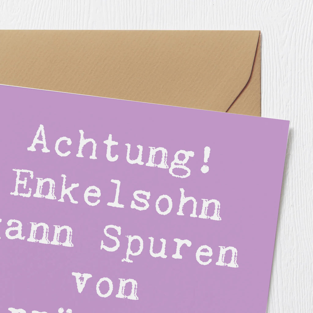 Deluxe Karte Spruch Enkelsohn Verrücktheit Karte, Klappkarte, Einladungskarte, Hochwertige Grußkarte, Grußkarte, Hochwertige Klappkarte, Hochzeitskarte, Geburtstagskarte, Glückwunschkarte, Familie, Vatertag, Muttertag, Bruder, Schwester, Mama, Papa, Oma, Opa