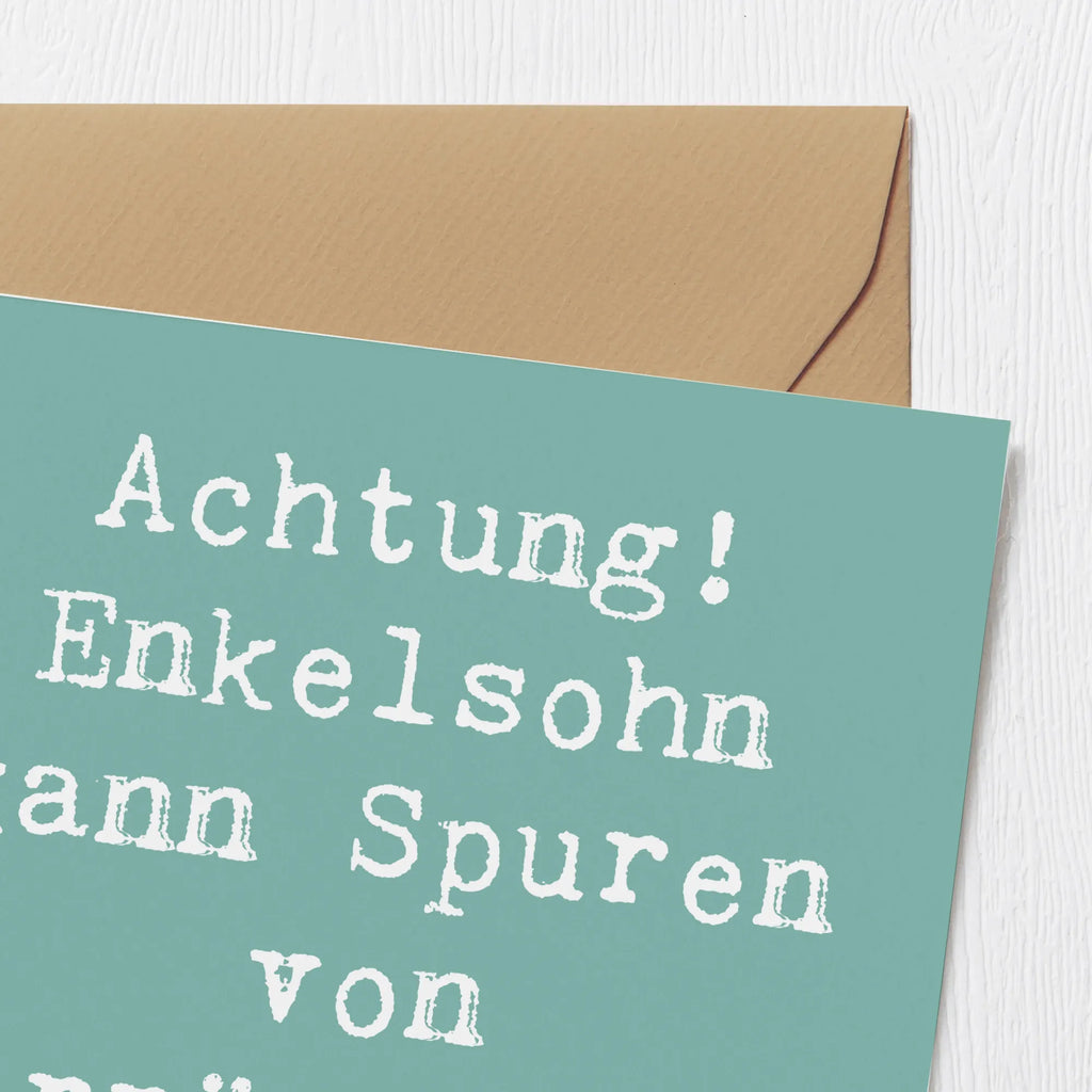 Deluxe Karte Spruch Enkelsohn Verrücktheit Karte, Klappkarte, Einladungskarte, Hochwertige Grußkarte, Grußkarte, Hochwertige Klappkarte, Hochzeitskarte, Geburtstagskarte, Glückwunschkarte, Familie, Vatertag, Muttertag, Bruder, Schwester, Mama, Papa, Oma, Opa