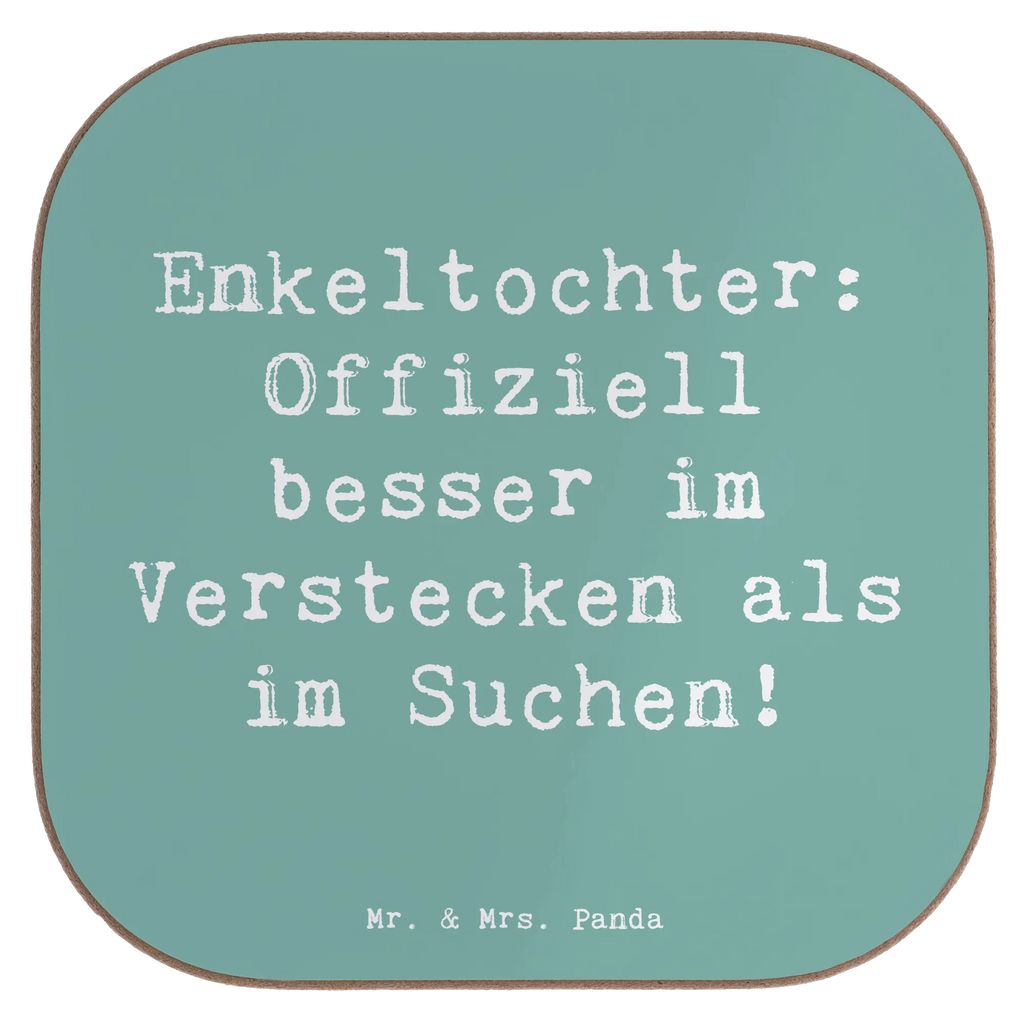Square coaster Saying Enkeltochter: Offiziell besser im Verstecken als im Suchen! Untersetzer, Bierdeckel, Glasuntersetzer, Untersetzer Gläser, Getränkeuntersetzer, Untersetzer aus Holz, Untersetzer für Gläser, Korkuntersetzer, Untersetzer Holz, Holzuntersetzer, Tassen Untersetzer, Untersetzer Design, Familie, Vatertag, Muttertag, Bruder, Schwester, Mama, Papa, Oma, Opa
