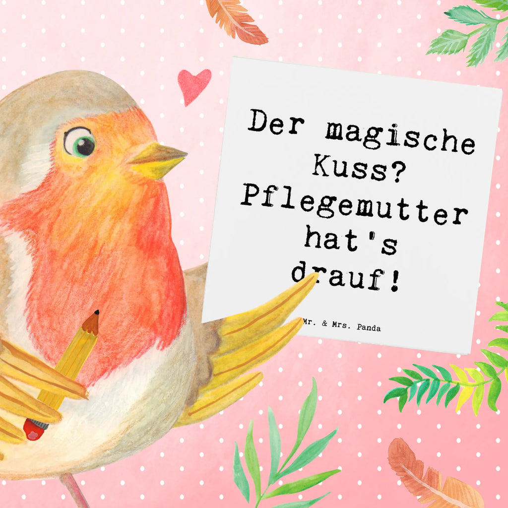 Deluxe Card Saying Der magische Kuss? Pflegemutter hat's drauf! Einladungskarte, Karte, Klappkarte, Geburtstagskarte, Hochwertige Klappkarte, Hochwertige Grußkarte, Hochzeitskarte, Grußkarte, Glückwunschkarte, Familie, Vatertag, Muttertag, Bruder, Schwester, Mama, Papa, Oma, Opa