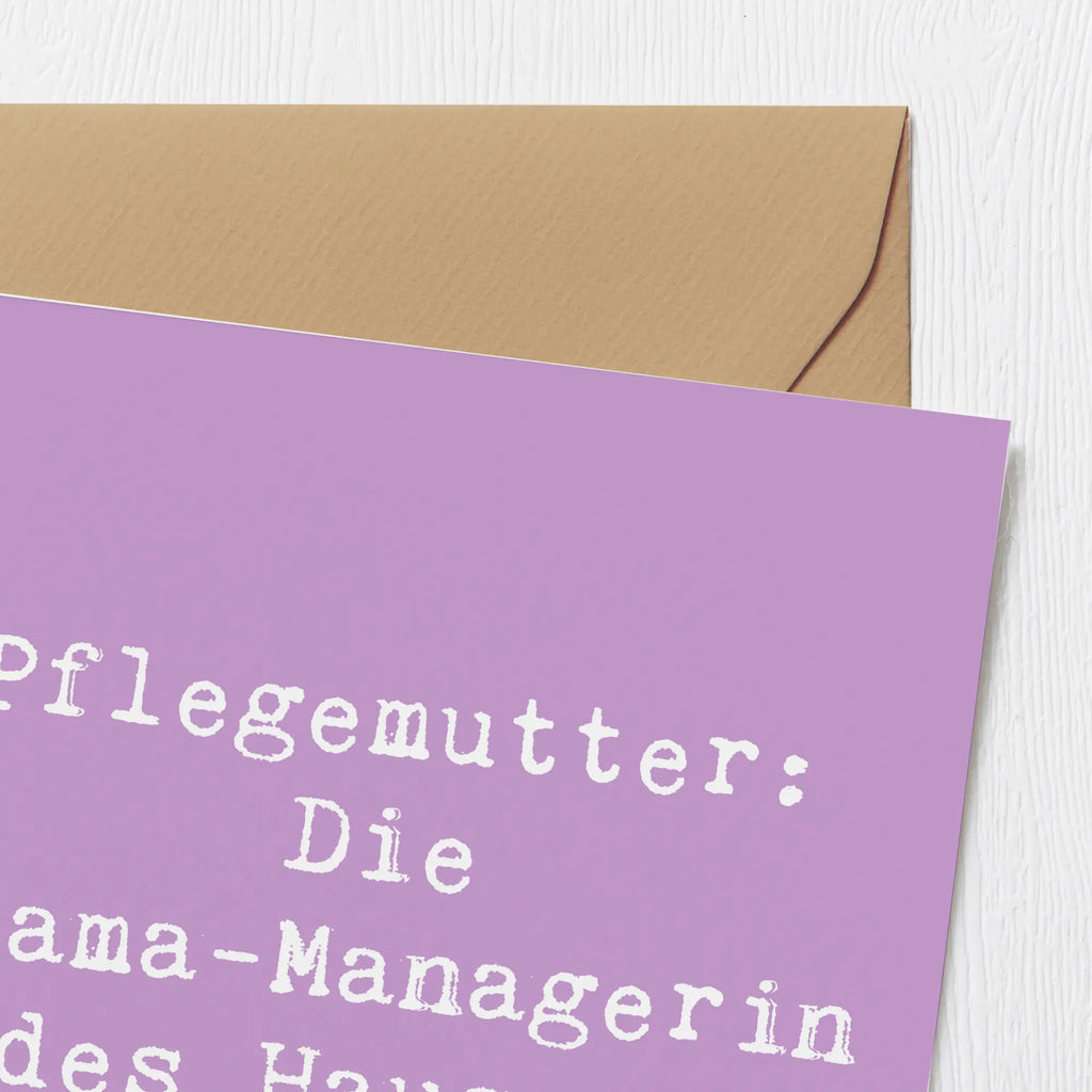 Deluxe Karte Spruch Pflegemutter Managerin Hochwertige Grußkarte, Hochwertige Klappkarte, Glückwunschkarte, Grußkarte, Hochzeitskarte, Einladungskarte, Geburtstagskarte, Karte, Klappkarte, Familie, Vatertag, Muttertag, Bruder, Schwester, Mama, Papa, Oma, Opa