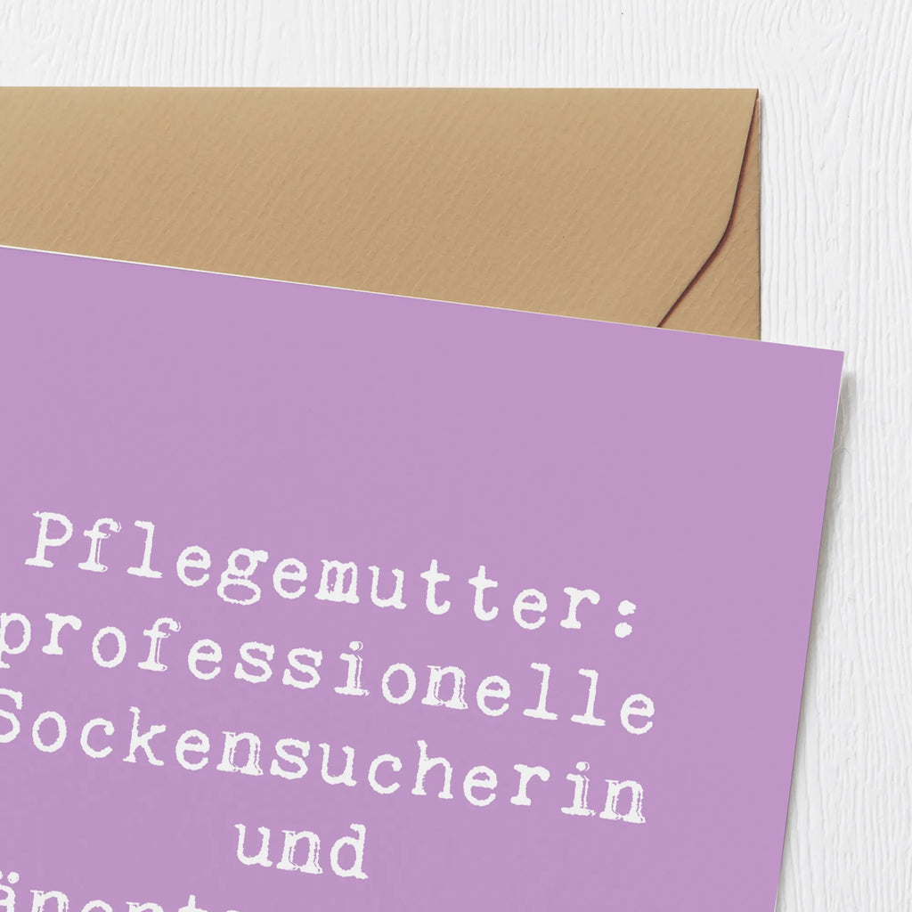 Deluxe Karte Spruch Pflegemutter Heldin Geburtstagskarte, Hochwertige Grußkarte, Karte, Einladungskarte, Klappkarte, Grußkarte, Glückwunschkarte, Hochwertige Klappkarte, Hochzeitskarte, Familie, Vatertag, Muttertag, Bruder, Schwester, Mama, Papa, Oma, Opa