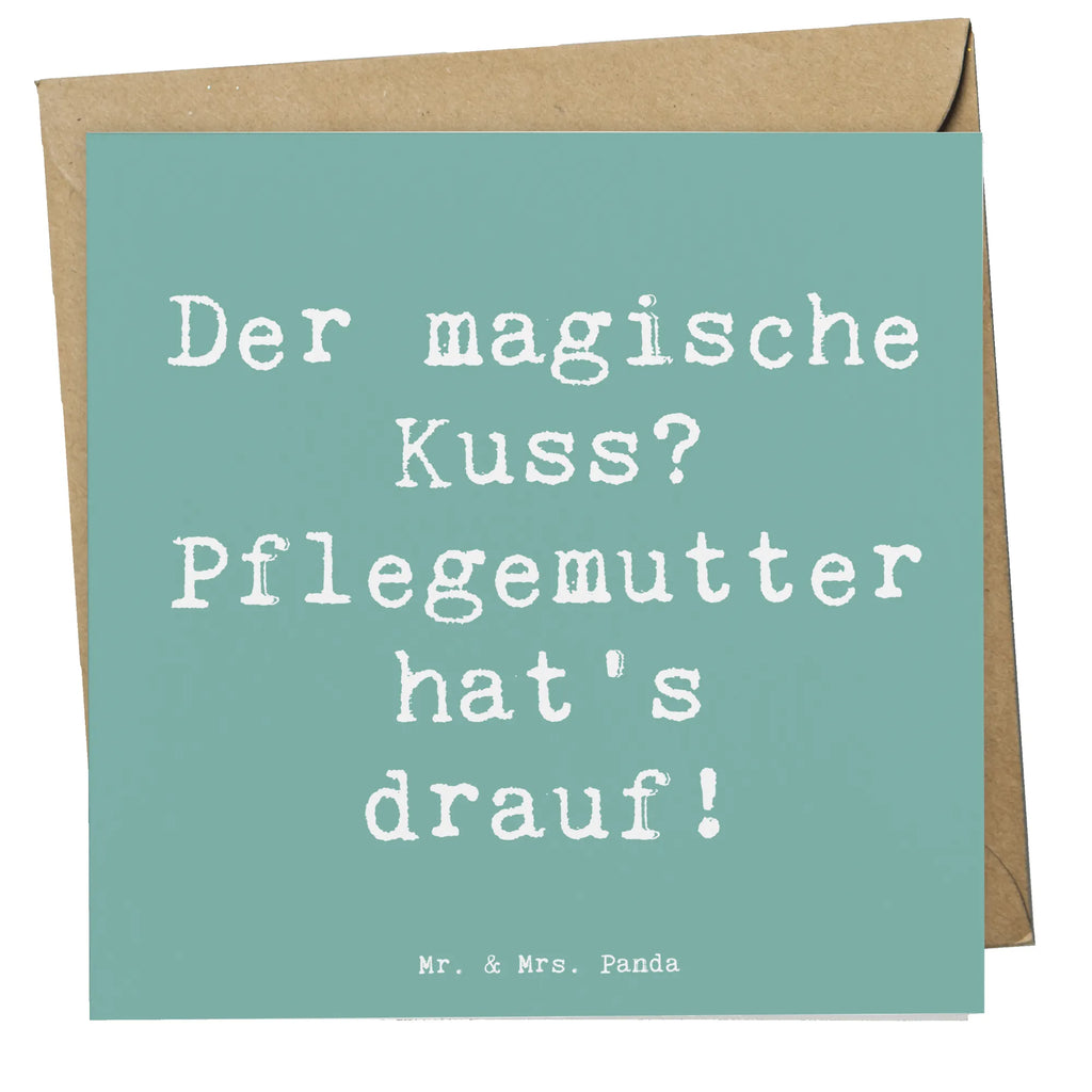 Deluxe Card Saying Der magische Kuss? Pflegemutter hat's drauf! Einladungskarte, Karte, Klappkarte, Geburtstagskarte, Hochwertige Klappkarte, Hochwertige Grußkarte, Hochzeitskarte, Grußkarte, Glückwunschkarte, Familie, Vatertag, Muttertag, Bruder, Schwester, Mama, Papa, Oma, Opa
