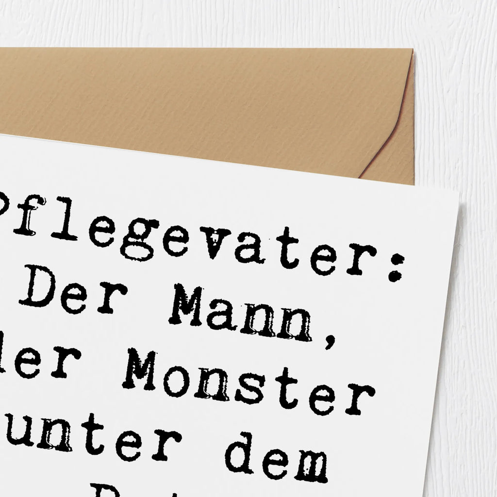 Deluxe Karte Spruch Pflegevater Held Einladungskarte, Hochwertige Klappkarte, Glückwunschkarte, Klappkarte, Grußkarte, Hochwertige Grußkarte, Karte, Hochzeitskarte, Geburtstagskarte, Familie, Vatertag, Muttertag, Bruder, Schwester, Mama, Papa, Oma, Opa