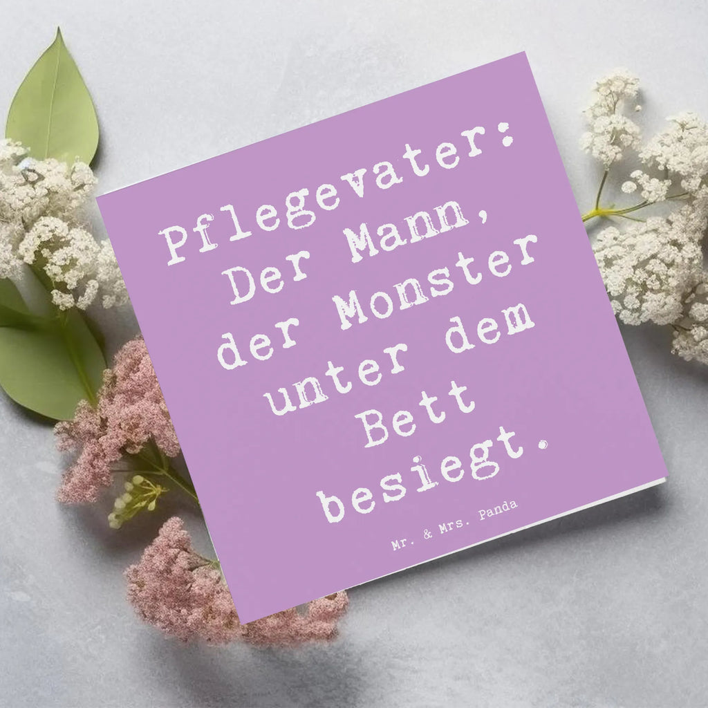 Deluxe Karte Spruch Pflegevater Held Einladungskarte, Hochwertige Klappkarte, Glückwunschkarte, Klappkarte, Grußkarte, Hochwertige Grußkarte, Karte, Hochzeitskarte, Geburtstagskarte, Familie, Vatertag, Muttertag, Bruder, Schwester, Mama, Papa, Oma, Opa
