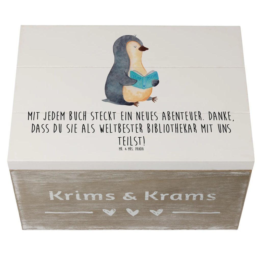 Wooden chest Mit jedem Buch steckt ein neues Abenteuer. Danke, dass du sie als weltbester Bibliothekar mit uns teilst! Erinnerungskiste, Aufbewahrungsbox, Schatzkiste, Erinnerungsbox, XXL, Geschenkbox, Geschenkdose, Dekokiste, Schatulle, Truhe, Holzkiste, Kiste