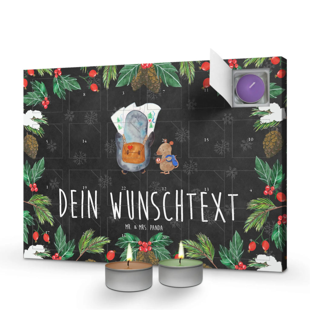 Personalisierter Duftkerzen Adventskalender Pinguin & Maus Wanderer Personalisierter Duftkerzen Adventskalender, Pinguin, Wandern, Wanderlust, Ausflug, Roadtrip, Abenteuer, Abenteurer, Pinguine