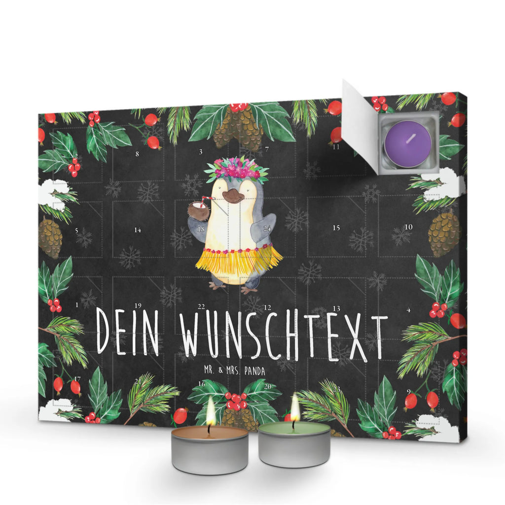 Personalisierter Duftkerzen Adventskalender Pinguin Kokosnuss Personalisierter Duftkerzen Adventskalender, Pinguin, Hawaii, Kokosnuss, Pinguine, Urlaub, Aloha
