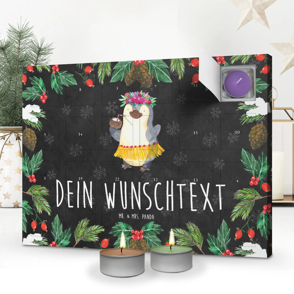 Personalisierter Duftkerzen Adventskalender Pinguin Kokosnuss Personalisierter Duftkerzen Adventskalender, Pinguin, Hawaii, Kokosnuss, Pinguine, Urlaub, Aloha