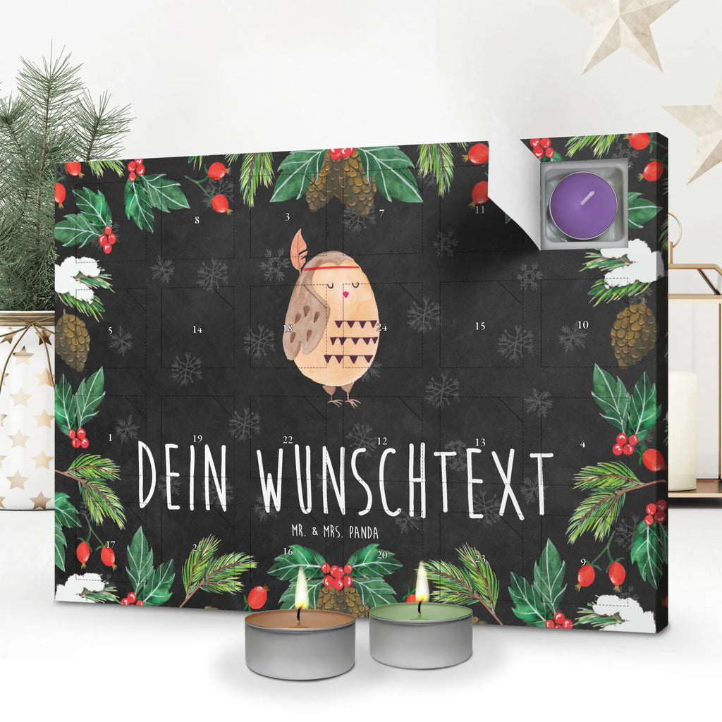 Personalisierter Duftkerzen Adventskalender Eule Federschmuck Personalisierter Duftkerzen Adventskalender, Eule, Eule Deko, Owl, Reisespruch, Federschmuck, Dekoration, Das Leben Ist Ein Abenteuer